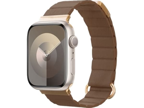 Crong Eclipse - Apple Watch 38/40/41/42mm magnetiskt läderarmband (brunt)