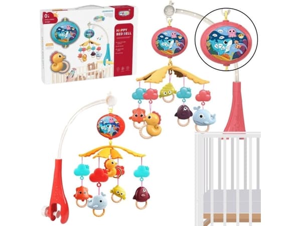 Fjärrstyrd karusell för barnsäng röd LeanToys 20465