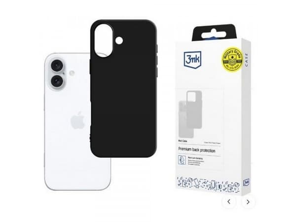 3MK Matt Case, Cover, Apple, iPhone 16 Plus, 17 cm (6.7"), Black