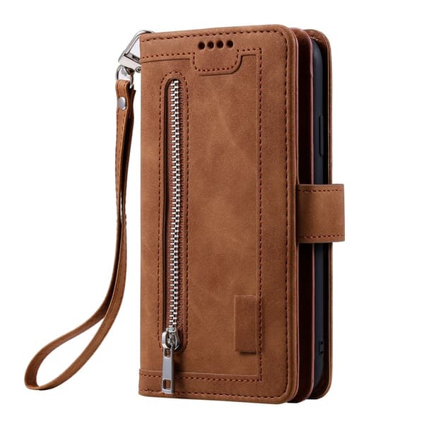 Til Samsung Galaxy S25+ 5G Etui med Lynlåslomme og 9 Kortlommer