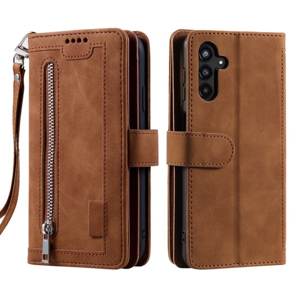 Til Samsung Galaxy S25+ 5G Etui med Lynlåslomme og 9 Kortlommer