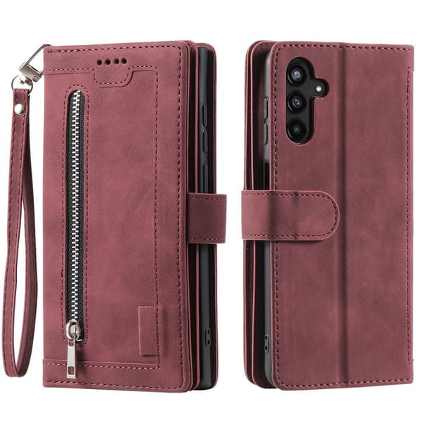Til Samsung Galaxy S25+ 5G Etui med Lynlåslomme og 9 Kortlommer
