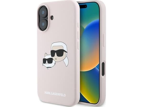Karl Lagerfeld KLHMP16MSKCHPPLP iPhone16 Plus 6,7" rosa/rosa hårdskal Silikon Double Heads Print
