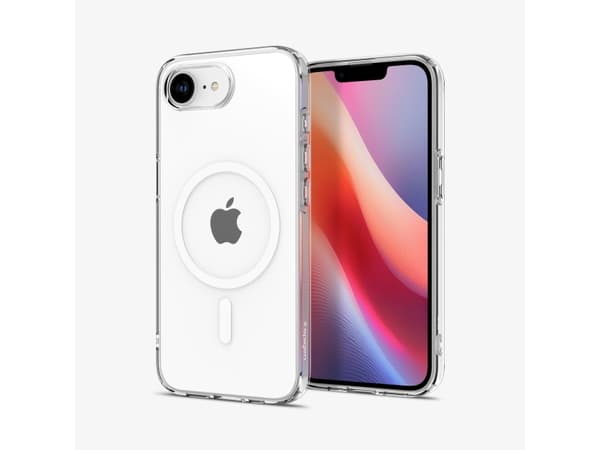 Spigen Liquid Crystal (MagFit) iPhone 16e Case Clear White, Cover, Apple, iPhone 16e, 15.5 cm (6.1"), Transparent, White
