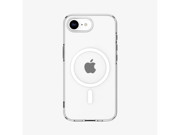 Spigen Liquid Crystal (MagFit) iPhone 16e Case Clear White, Cover, Apple, iPhone 16e, 15.5 cm (6.1"), Transparent, White