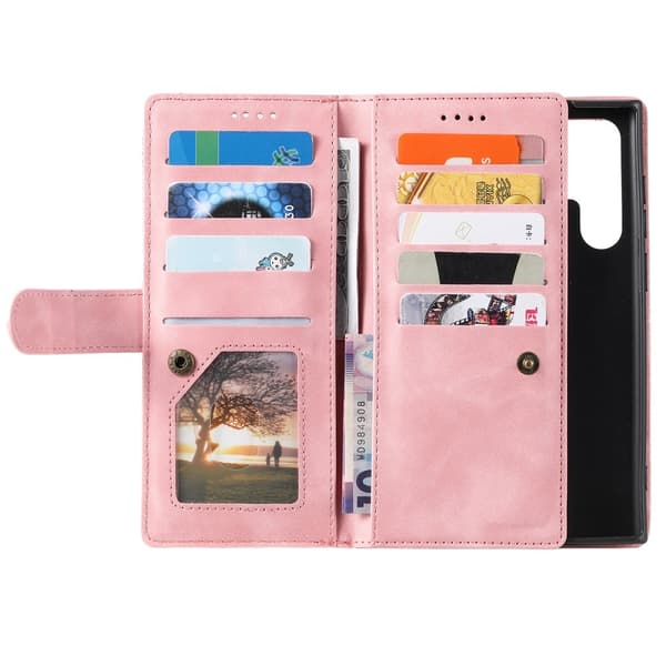 Til Samsung Galaxy S25 Ultra 5G Etui med Lynlåslomme og 9 Kortlommer