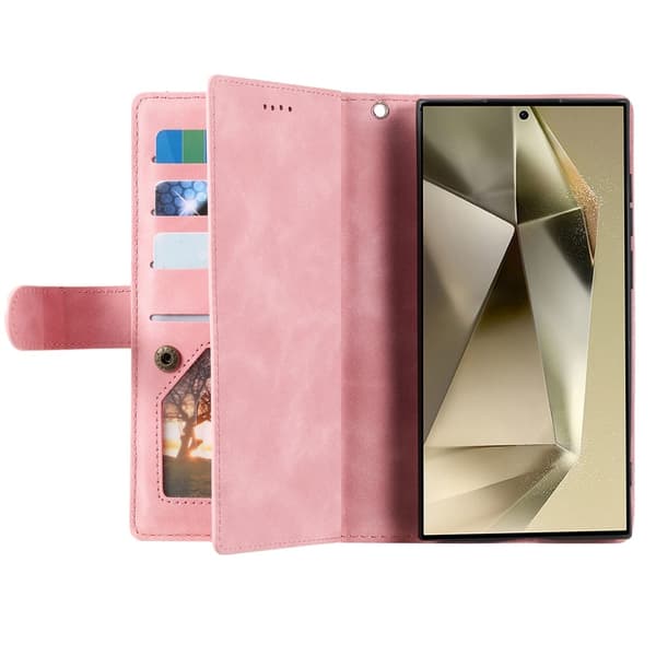 Til Samsung Galaxy S25 Ultra 5G Etui med Lynlåslomme og 9 Kortlommer