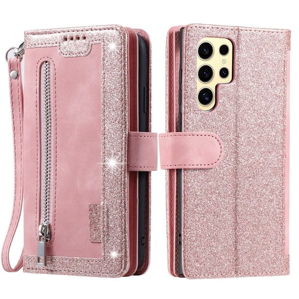 Til Samsung Galaxy S25 Ultra 5G Etui med Lynlåslomme og 9 Kortlommer