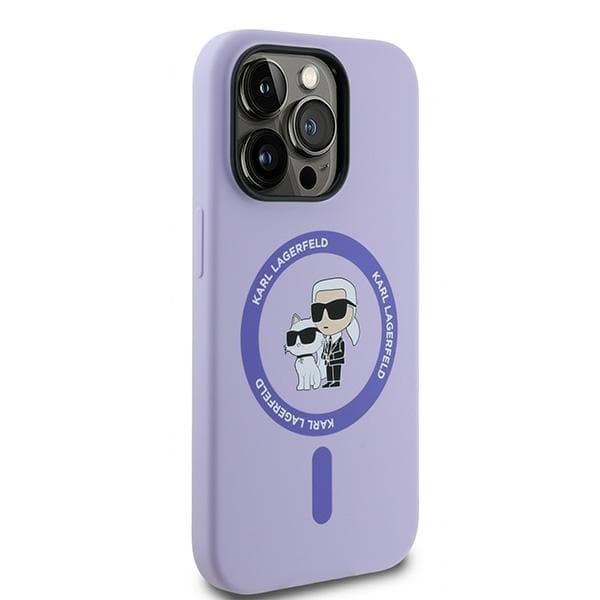 Karl Lagerfeld iPhone 14 Pro Mobilskal MagSafe Karl&Choupette Ring - Lila