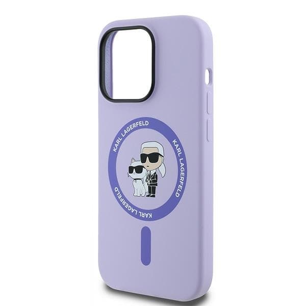 Karl Lagerfeld iPhone 14 Pro Mobilskal MagSafe Karl&Choupette Ring - Lila