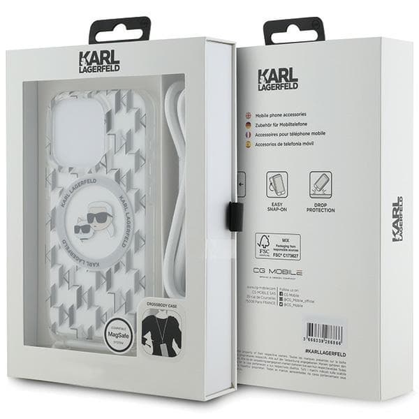Karl Lagerfeld iPhone 15 Pro Mobilskal MagSafe IML Crossbody - Transparent