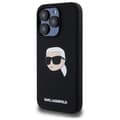 Miniatyrbild 3 av 8: Karl Lagerfeld iPhone 15 Pro Mobilskal MagSafe Silikon Karl Head - Svart