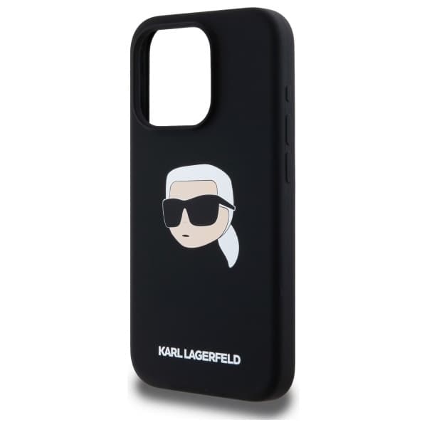 Karl Lagerfeld iPhone 15 Pro Mobilskal MagSafe Silikon Karl Head - Svart