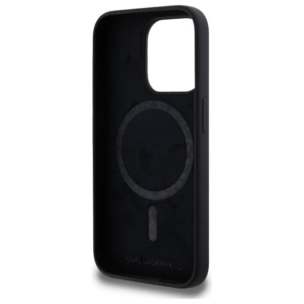 Karl Lagerfeld iPhone 15 Pro Mobilskal MagSafe Silikon Karl Head - Svart