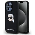 Miniatyrbild 1 av 8: Karl Lagerfeld iPhone 15 Pro Mobilskal MagSafe Silikon Karl Head - Svart