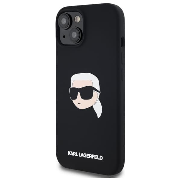 Karl Lagerfeld iPhone 15 Mobilskal MagSafe Silikon Karl Head - Svart