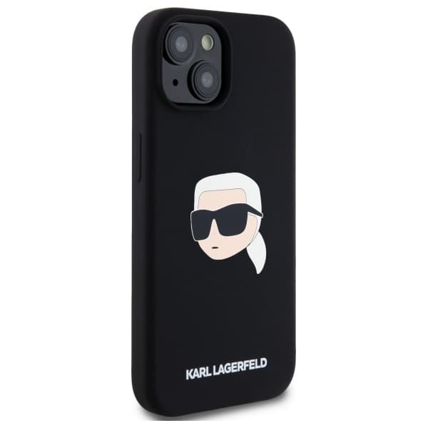 Karl Lagerfeld iPhone 15 Mobilskal MagSafe Silikon Karl Head - Svart