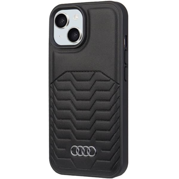 Audi iPhone 15/14/13 Mobilskal Magsafe Syntetiskt Läder - Svart