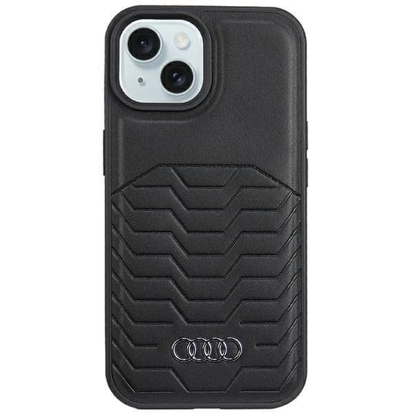 Audi iPhone 15/14/13 Mobilskal Magsafe Syntetiskt Läder - Svart