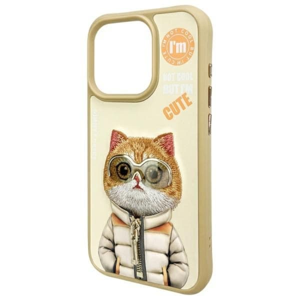 Nimmy iPhone 15 Pro Max Mobilskal Cool & Cute 2.0 Cat - Khaki