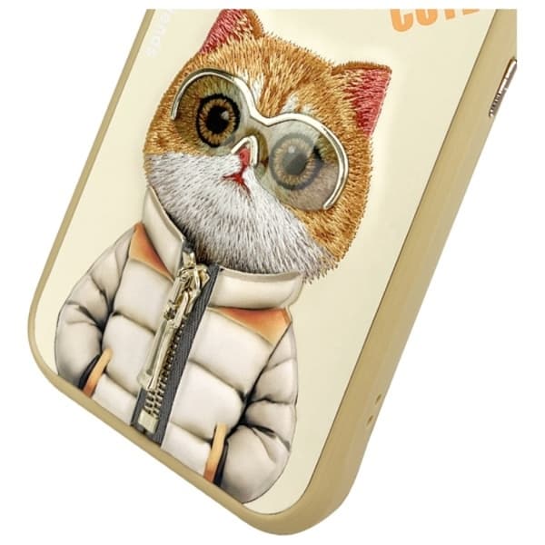 Nimmy iPhone 15 Pro Max Mobilskal Cool & Cute 2.0 Cat - Khaki