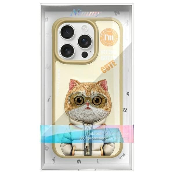 Nimmy iPhone 15 Pro Max Mobilskal Cool & Cute 2.0 Cat - Khaki