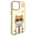 Miniatyrbild 5 av 11: Nimmy iPhone 15 Mobilskal Cool & Cute 2.0 Cat - Khaki