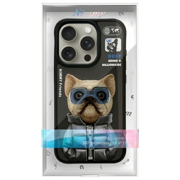 Nimmy iPhone 15 Pro Max Mobilskal Cool & Cute 2.0 Dog - Svart