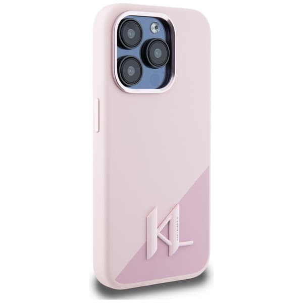 Karl Lagerfeld iPhone 15 Pro Mobilskal Magsafe Shadow Metal - Rosa