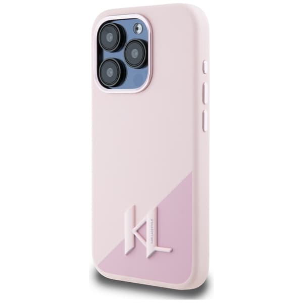 Karl Lagerfeld iPhone 15 Pro Mobilskal Magsafe Shadow Metal - Rosa