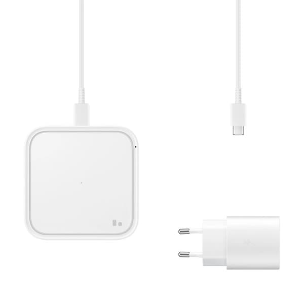 Samsung 15W Trådlös Laddare + Väggladdare - Vit