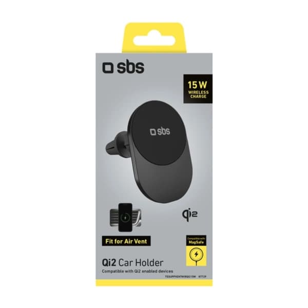 SBS Mobilhållare Luftventil Qi2 Trådlös Laddare 15W Magsafe