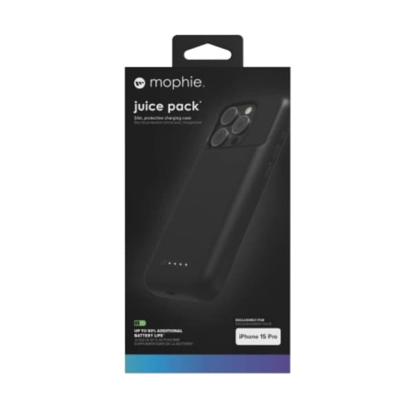 Mophie iPhone 15 Pro Max Mobilskal Med Built-in Powerbank 3000mAh - Svart