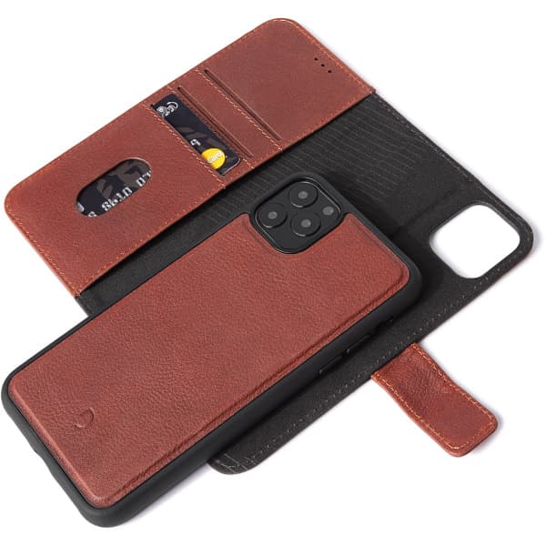 Decoded iPhone 11 Pro Max Fodral Full Grain Leather Detachable Wallet - Brun
