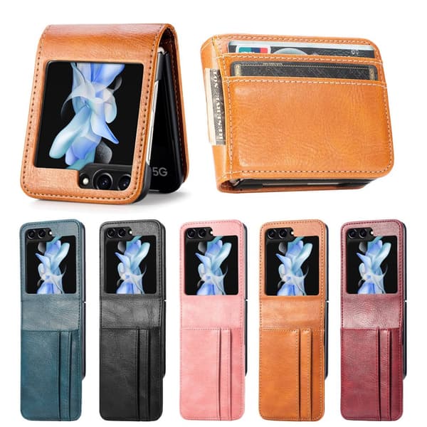 Galaxy Z Flip 6 5G - Stilrent Plånboksfodral med kortfack