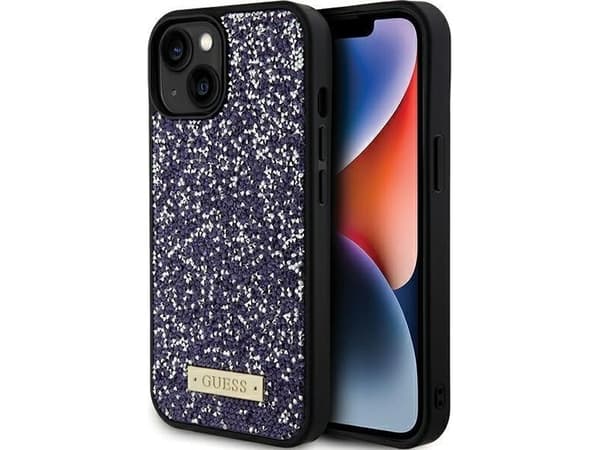 Guess GUHCP15SPFGSBSP iPhone 15 / 14 / 13 6.1" fioletowy/purple hardcase Rhinestone Metal Logo