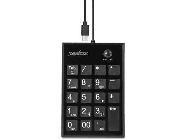 PERIPAD-202C numeronäppäimistö USB-C, 2x USB 2.0 Hub USB-A - kynällä - 19 näppäintä (PERIPAD-202C) musta