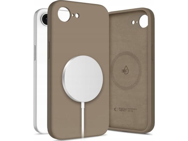 TECH-PROTECT LIQUID SILICONE MAGSAFE IPHONE 16E CHOCOLATE BROWN
