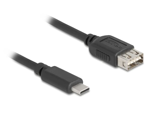 DeLOCK 81539, 5 m, USB C, USB A, USB 2.0, 0,48 Gbit/sek., Sort