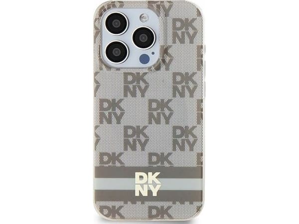 DKNY IML Plaid Ensfarget Print Stripes MagSafe-deksel til iPhone 15/14/13 - Beige