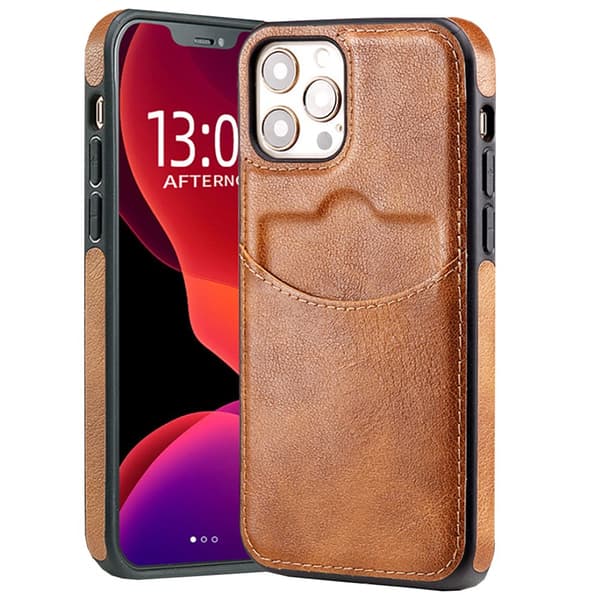 iPhone 12 Pro Max - Premium Läderfodral med Kortplats