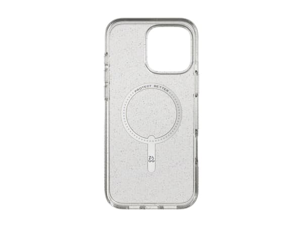ZAGG Milan Snap - Baksidesskydd för mobiltelefon - MagSafe-kompatibilitet - guldfärgat glitter - för Apple iPhone 16 Pro Max