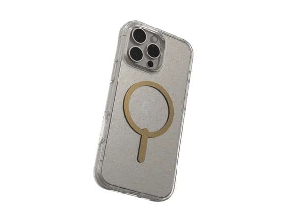 ZAGG Milan Snap - Baksidesskydd för mobiltelefon - MagSafe-kompatibilitet - guldfärgat glitter - för Apple iPhone 16 Pro Max