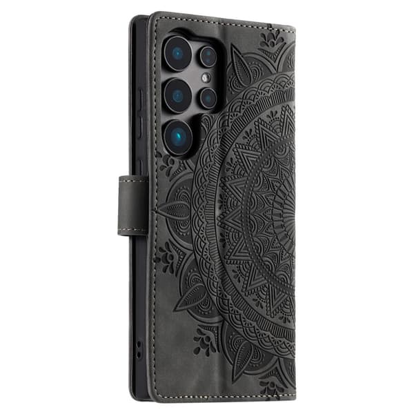För Samsung Galaxy S25 Ultra plånboksfodral Fodral Skal Mandala blommönster