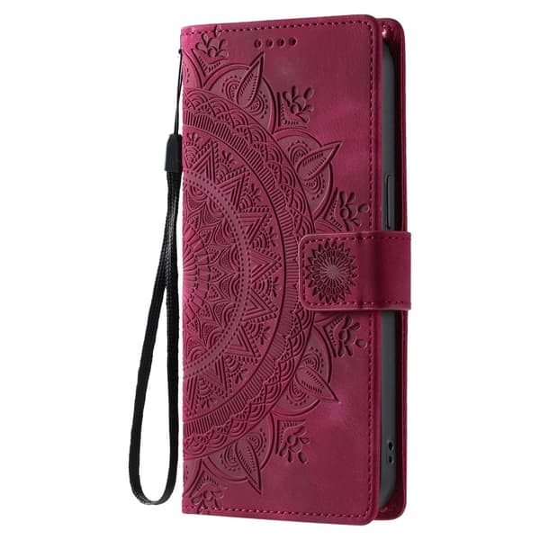 For Samsung Galaxy S25 Ultra Lommebok Deksel Shell Mandala Blomstermønster