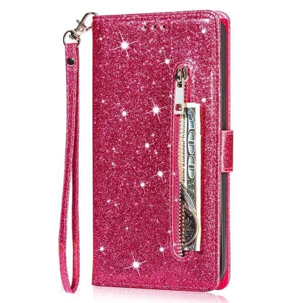 For Samsung Galaxy S25 Ultra Stående Glitterdeksel med Glidelåslomme