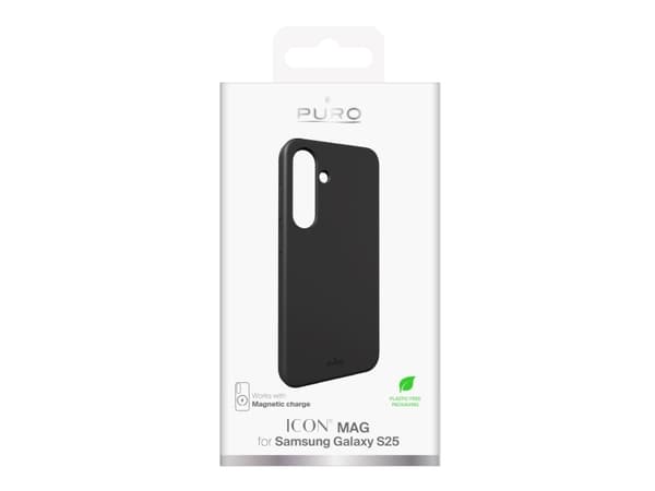 PURO PUSGS25ICONMAGBLK, Deksel, Samsung, Samsung Galaxy S25, 15,8 cm (6,2"), Sort