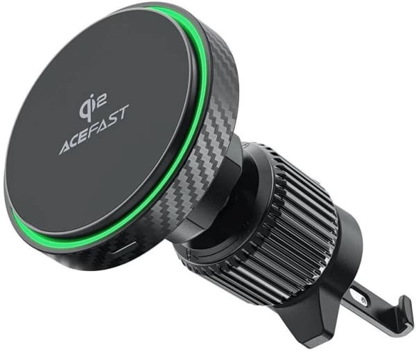 Acefast D33 Bilholder med Qi2 15W Magnetisk Lader for Luftventil - Svart