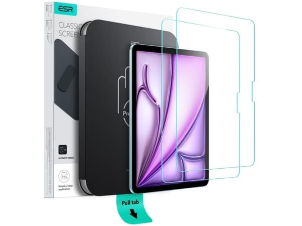 SZKŁO HARTOWANE ESR ULTRAFIT TEMPERED GLASS 2-PACK IPAD AIR 13” 1 / 2 / 2024-2025 CLEAR