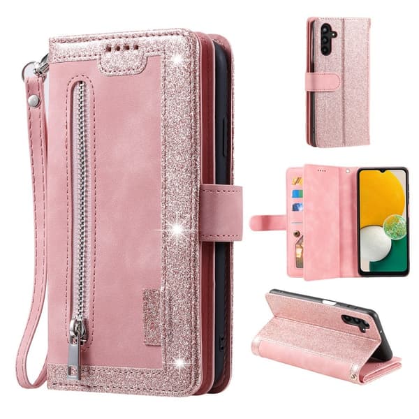 Til Samsung Galaxy A26 5G Etui med Lynlåslomme og 9 Kortlommer